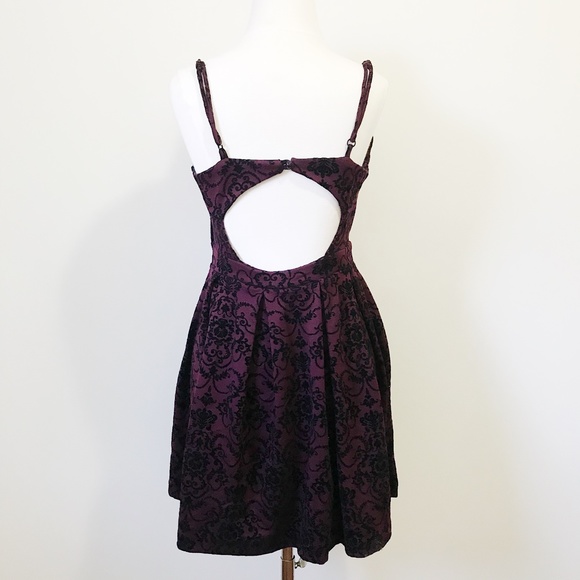 Ixia Burgundy Fit and Flare Mini Dress Size Small - Picture 5 of 7